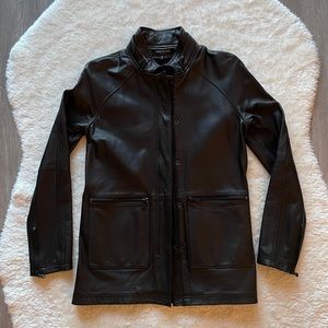 NEW: Men’s Kenneth Cole Black Label Genuine Leather Trench Jacket (XS)